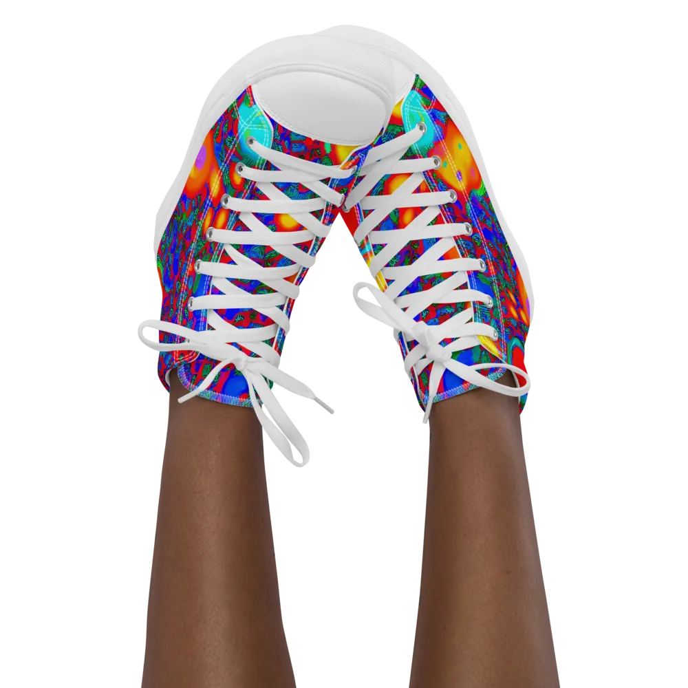 Electric Organism on Women's High Top Canvas Shoes — Front