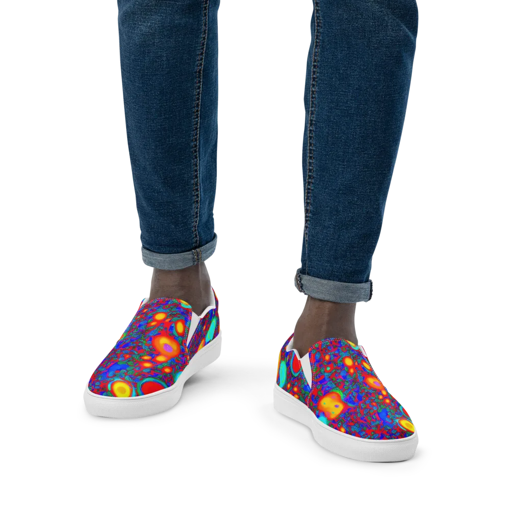 Electric Organism on Men's Slip-On Canvas Shoes — Front