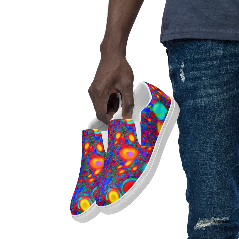 Electric Organism on Men's Slip-On Canvas Shoes — Left Front