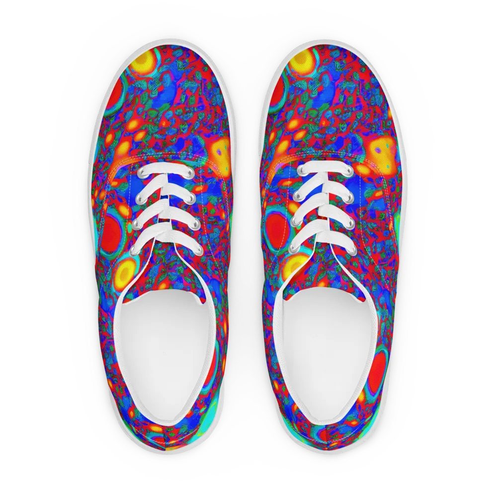 Electric Organism on Men's Lace-Up Canvas Shoes — Front