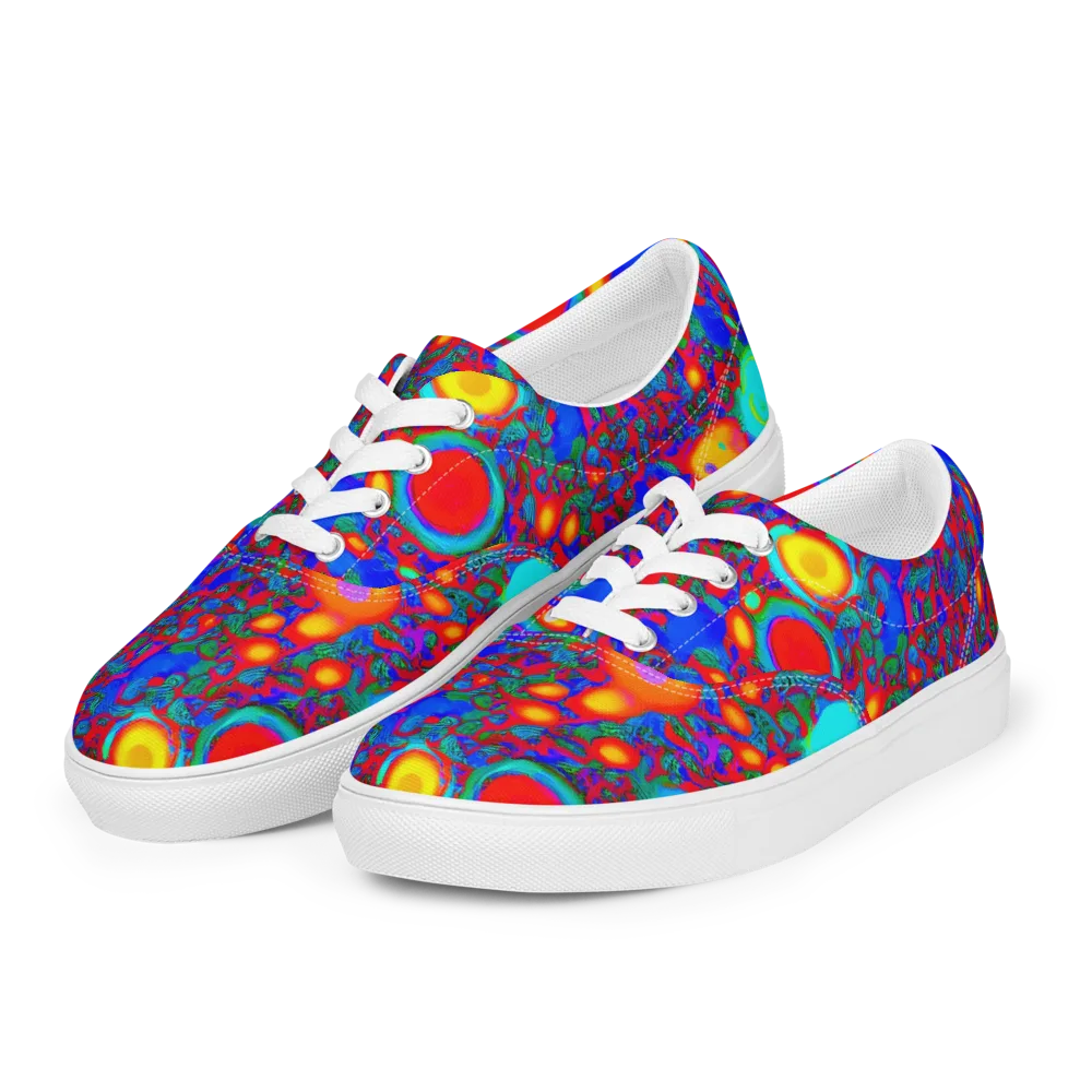 Electric Organism on Men's Lace-Up Canvas Shoes — Left Front