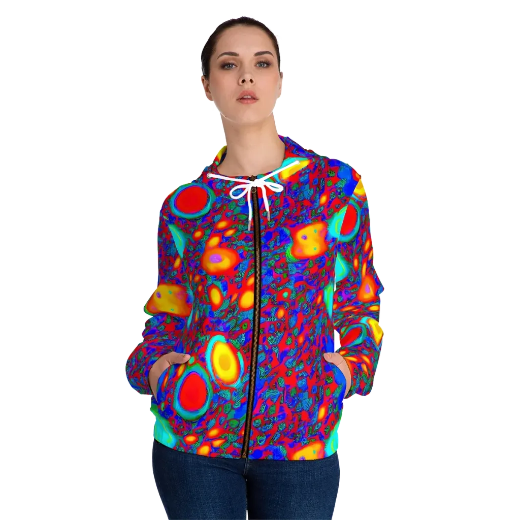 Electric Organism on Women's Full-Zip Hoodie — Front On Person