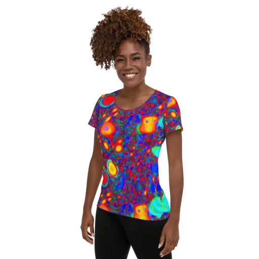Electric Organism on a Women's Athletic T-Shirt