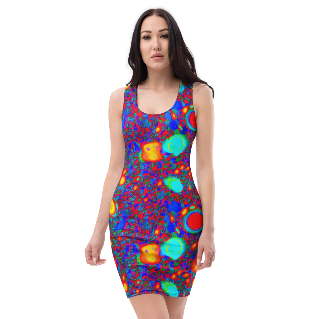 Electric Organism on Bodycon Dress — Front