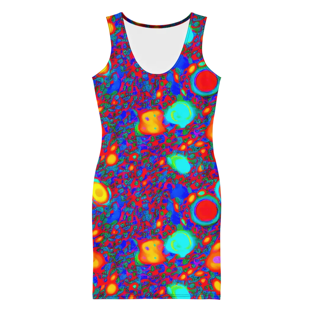 Electric Organism on Bodycon Dress — Front