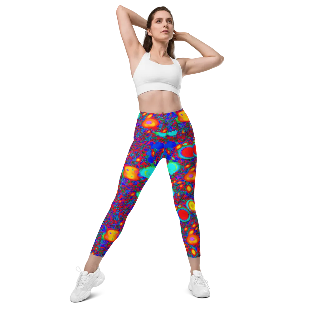 Electric Organism on Leggings with Pockets — Front