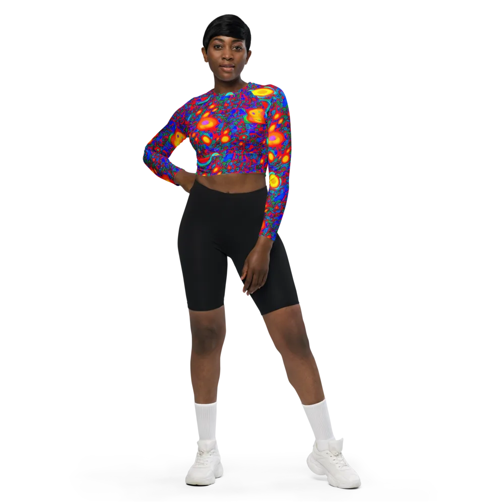 Electric Organism on Long Sleeve Crop Top — Front