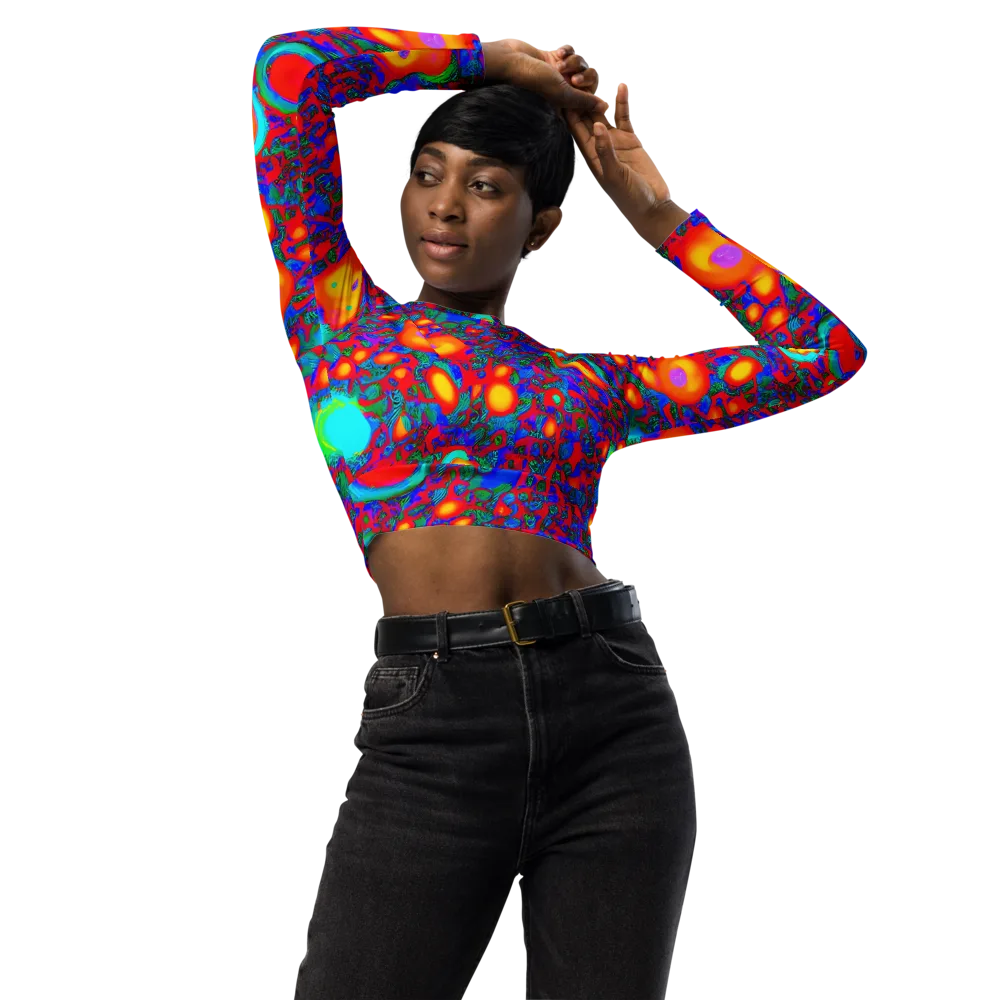 Electric Organism on Long Sleeve Crop Top — Front