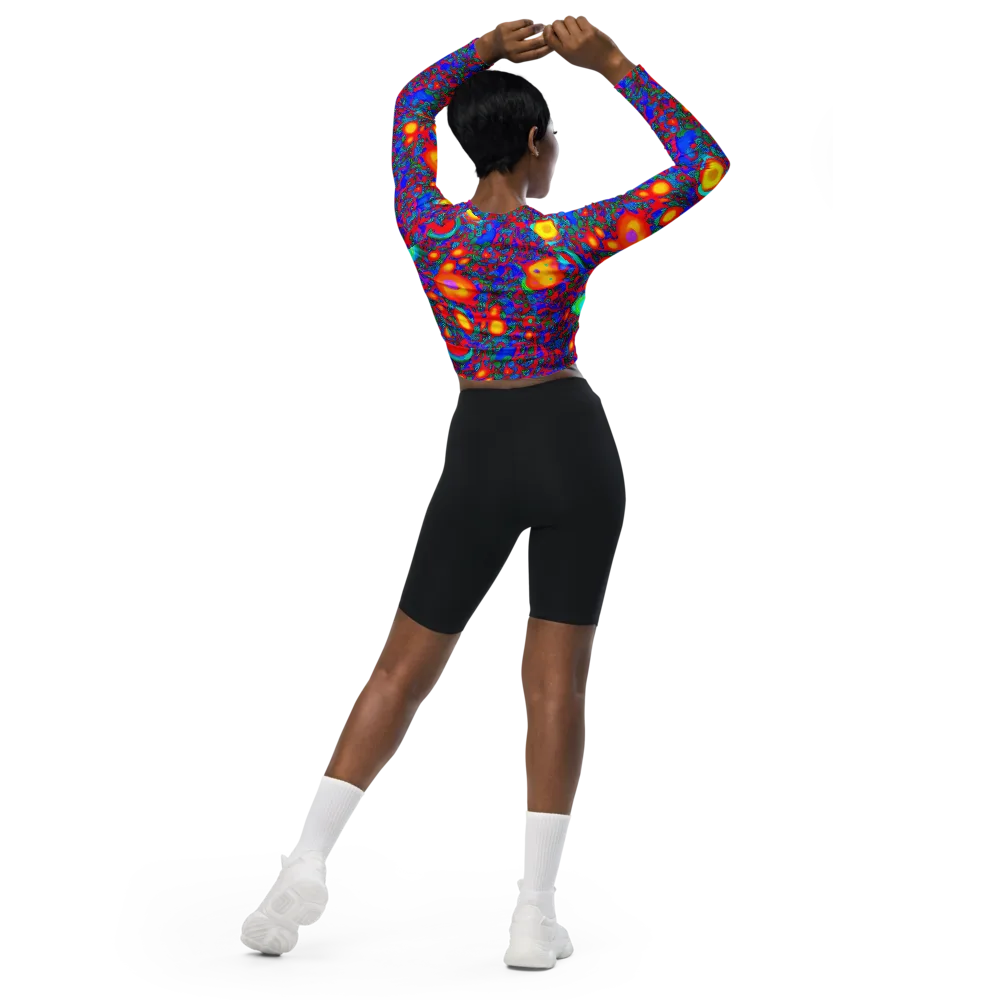 Electric Organism on Long Sleeve Crop Top — Back