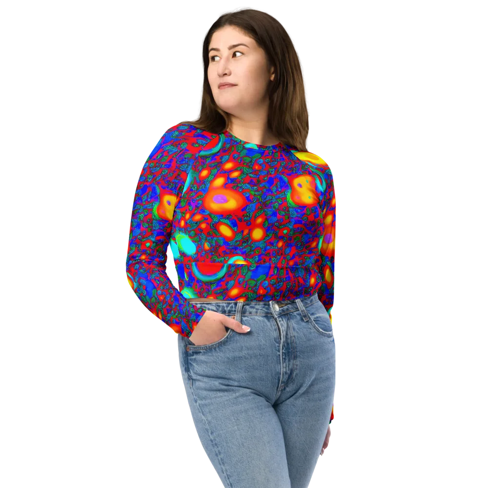 Electric Organism on Long Sleeve Crop Top — Front