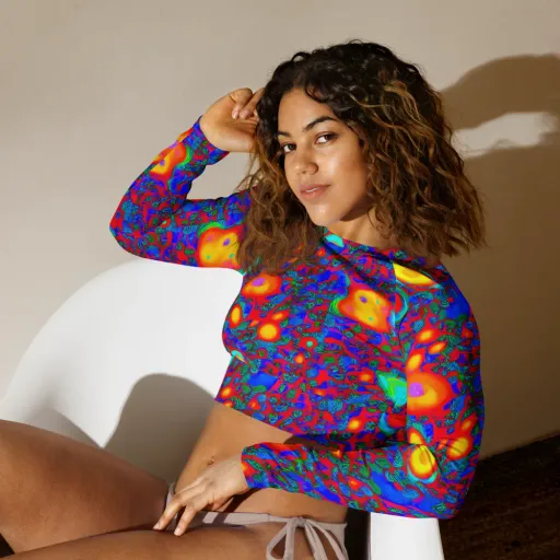 Electric Organism on a Long Sleeve Crop Top