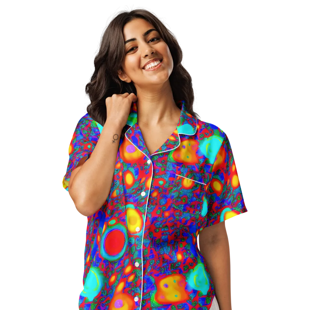 Electric Organism on Women's Short Sleeve Pajama Top — Front