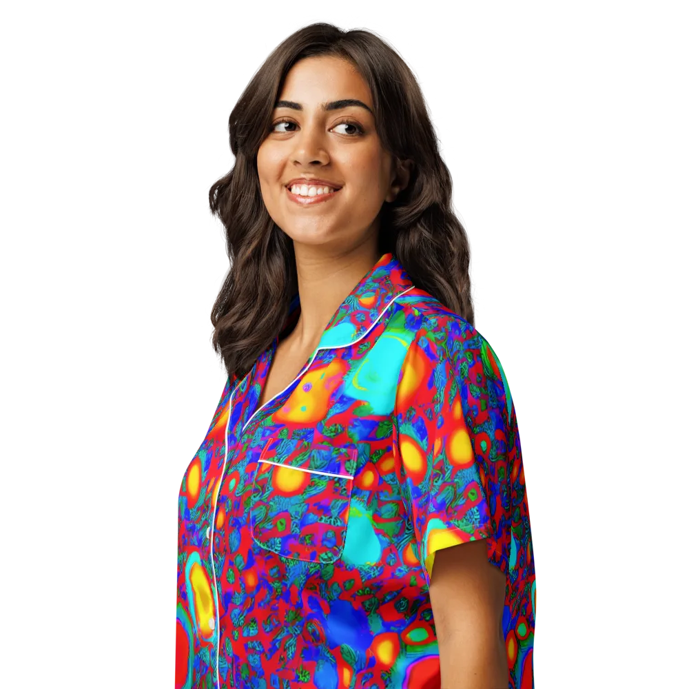 Electric Organism on Women's Short Sleeve Pajama Top — Left Front