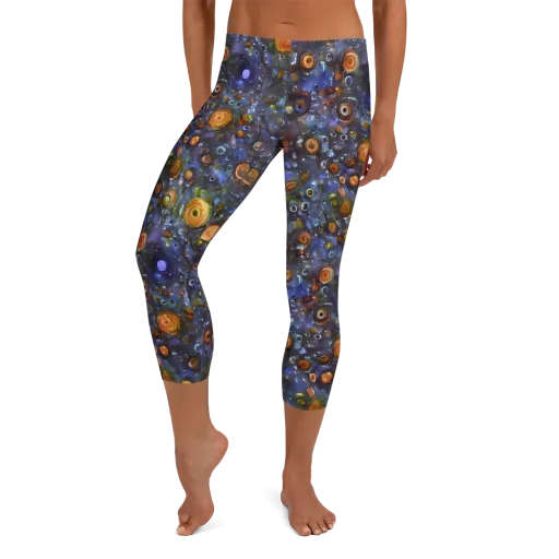 Blue Nebula on a Capri Leggings
