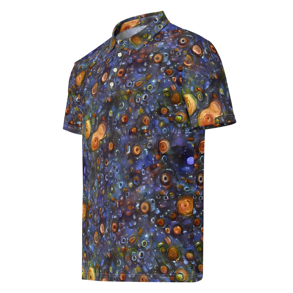 Blue Nebula on Men's Slim Fit Polo Shirt — Left Front
