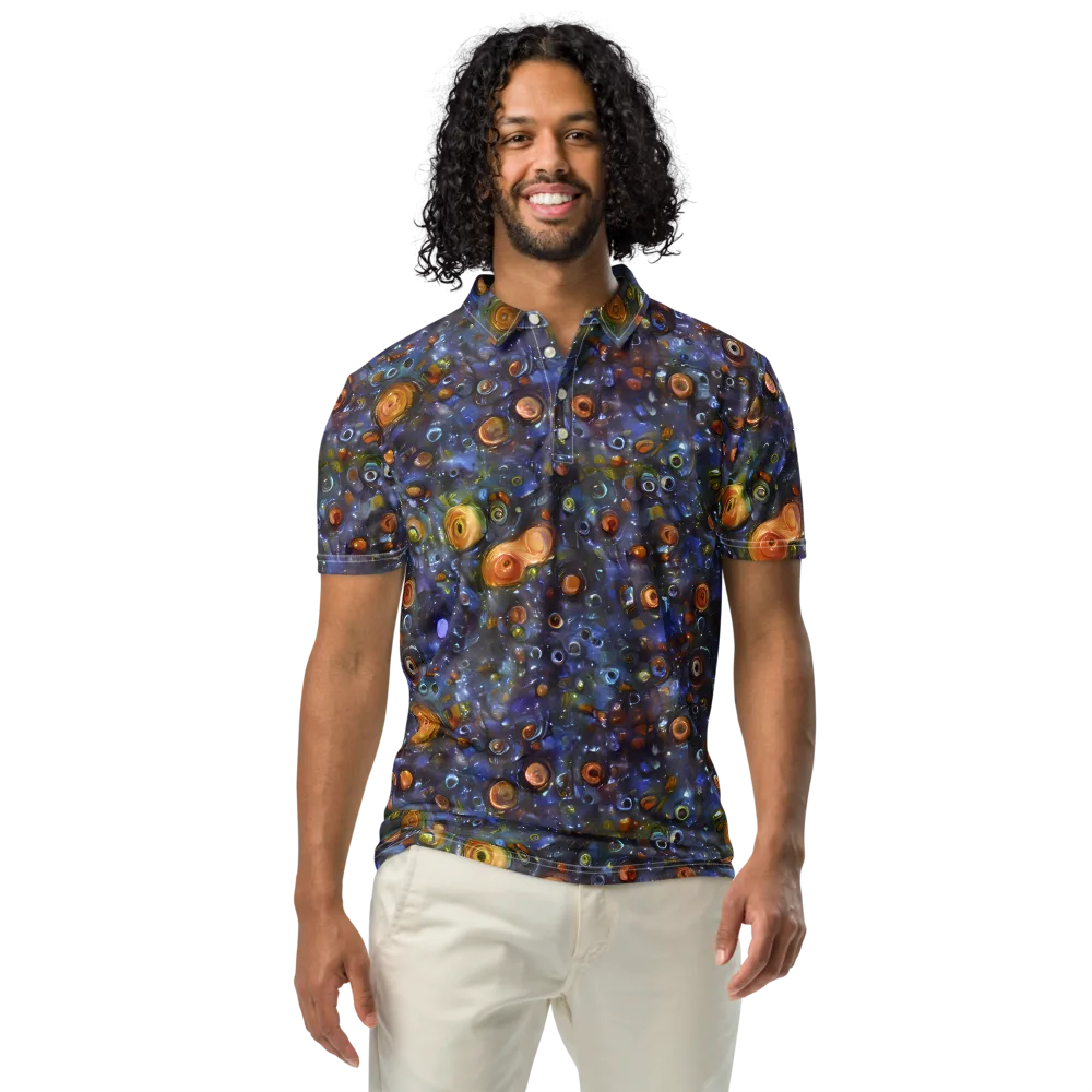 Blue Nebula on Men's Slim Fit Polo Shirt — Front