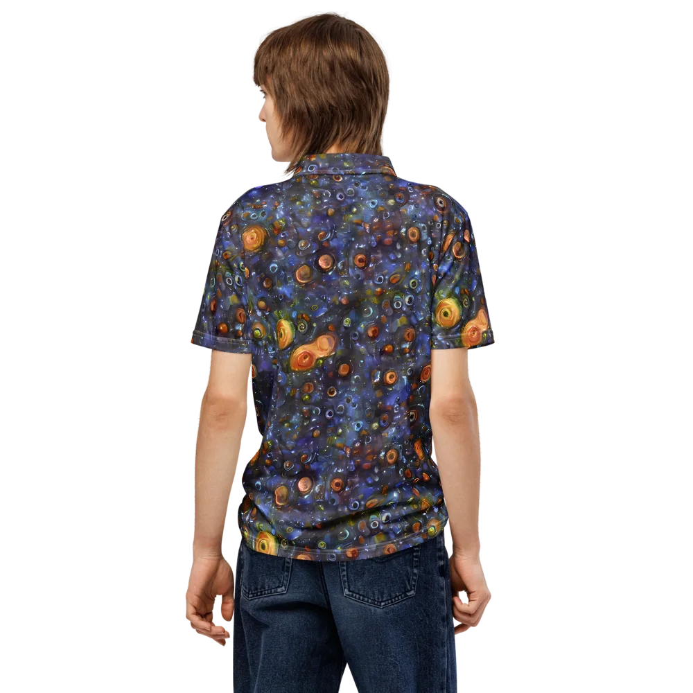 Blue Nebula on Men's Slim Fit Polo Shirt — Back