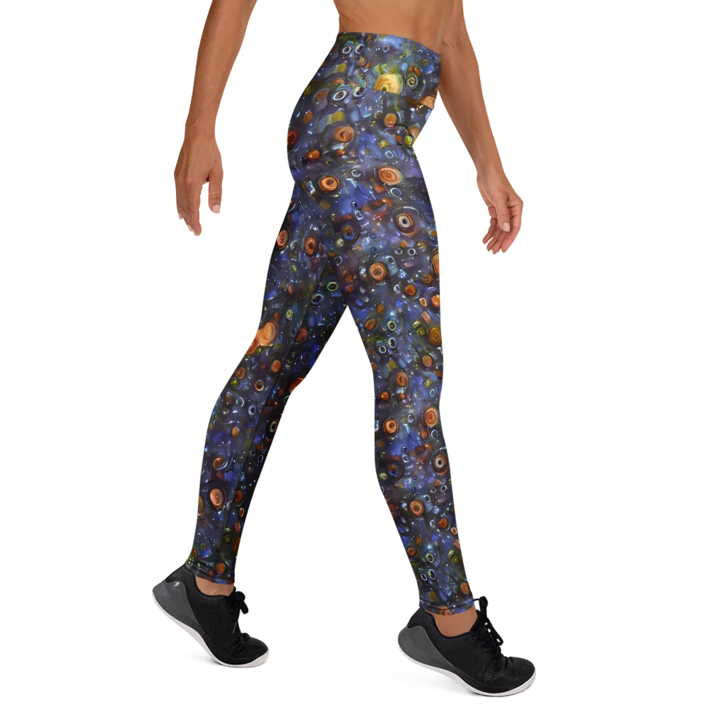 Blue Nebula on Yoga Leggings — Right
