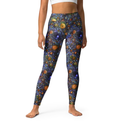 Blue Nebula on a Yoga Leggings