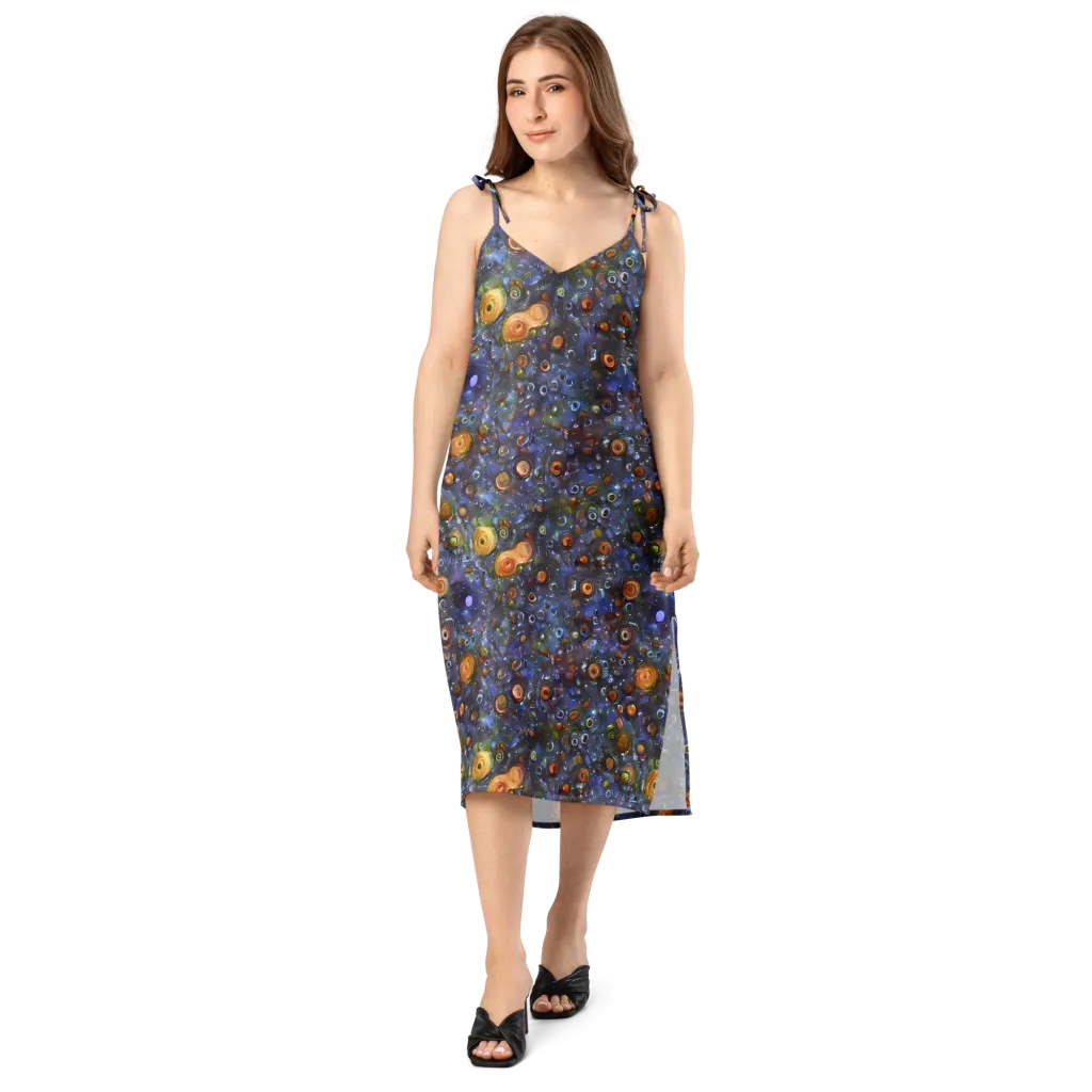 Blue Nebula on Slip Dress — Front