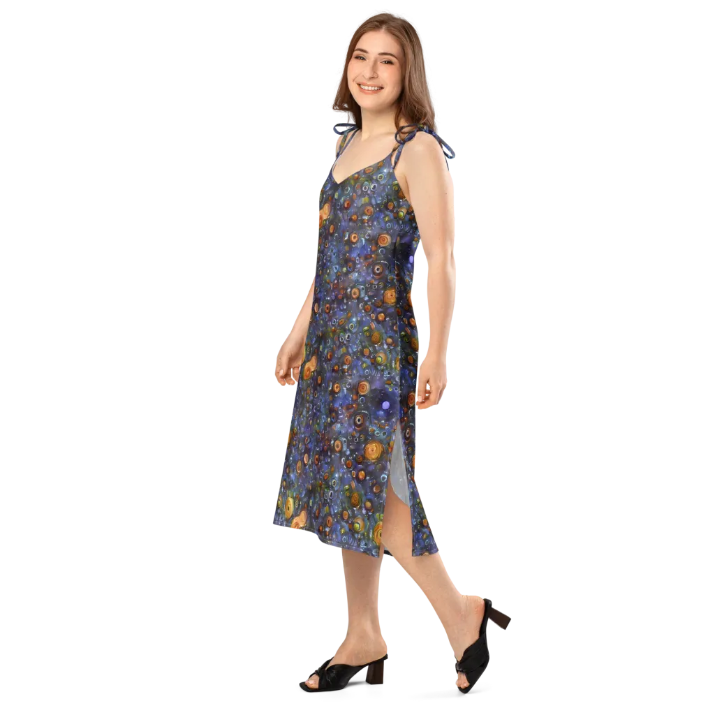 Blue Nebula on Slip Dress — Left Front