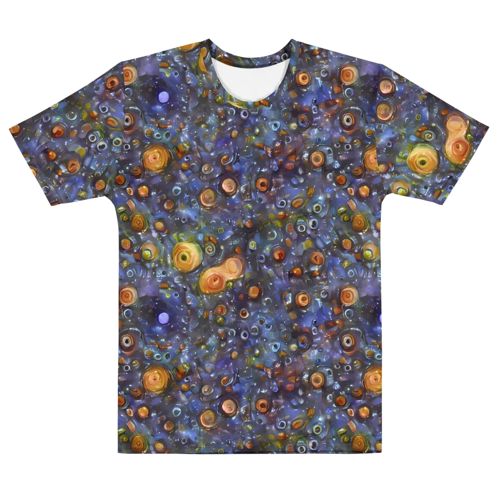 Blue Nebula on Men's Cotton Crew Neck T-Shirt — Front