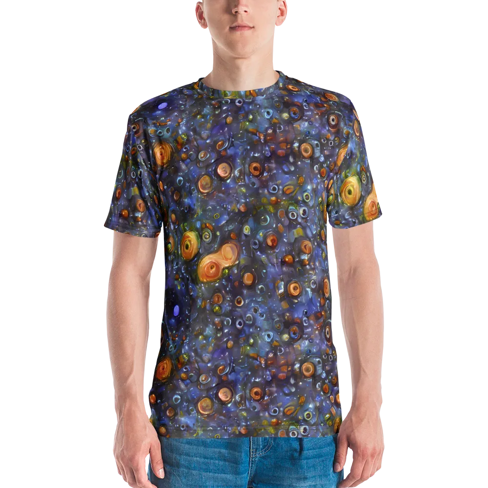 Blue Nebula on Men's Crew Neck T-Shirt — Front