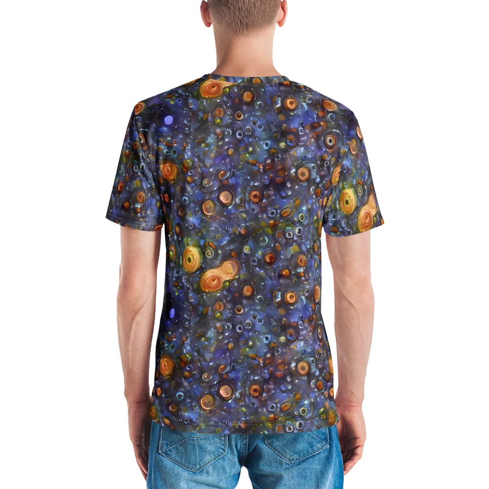 Blue Nebula on Men's Crew Neck T-Shirt — Back