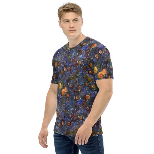 Blue Nebula on a Men's Crew Neck T-Shirt
