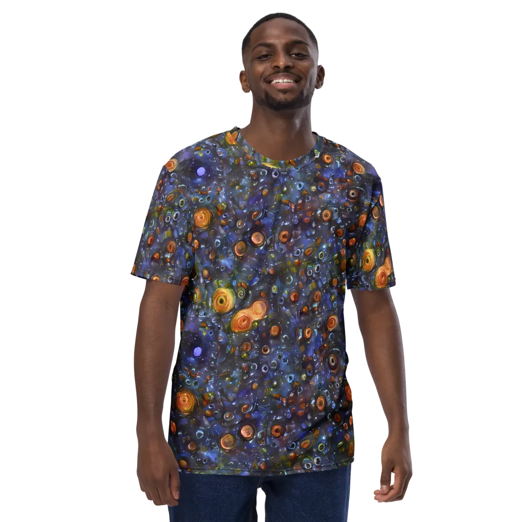 Blue Nebula on Men's Crew Neck T-Shirt — Front