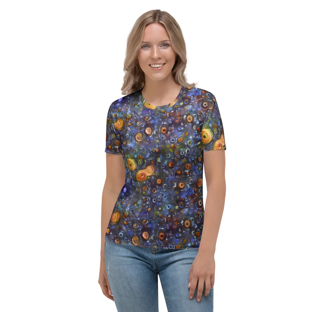 Blue Nebula on Women's Crew Neck T-Shirt — Front