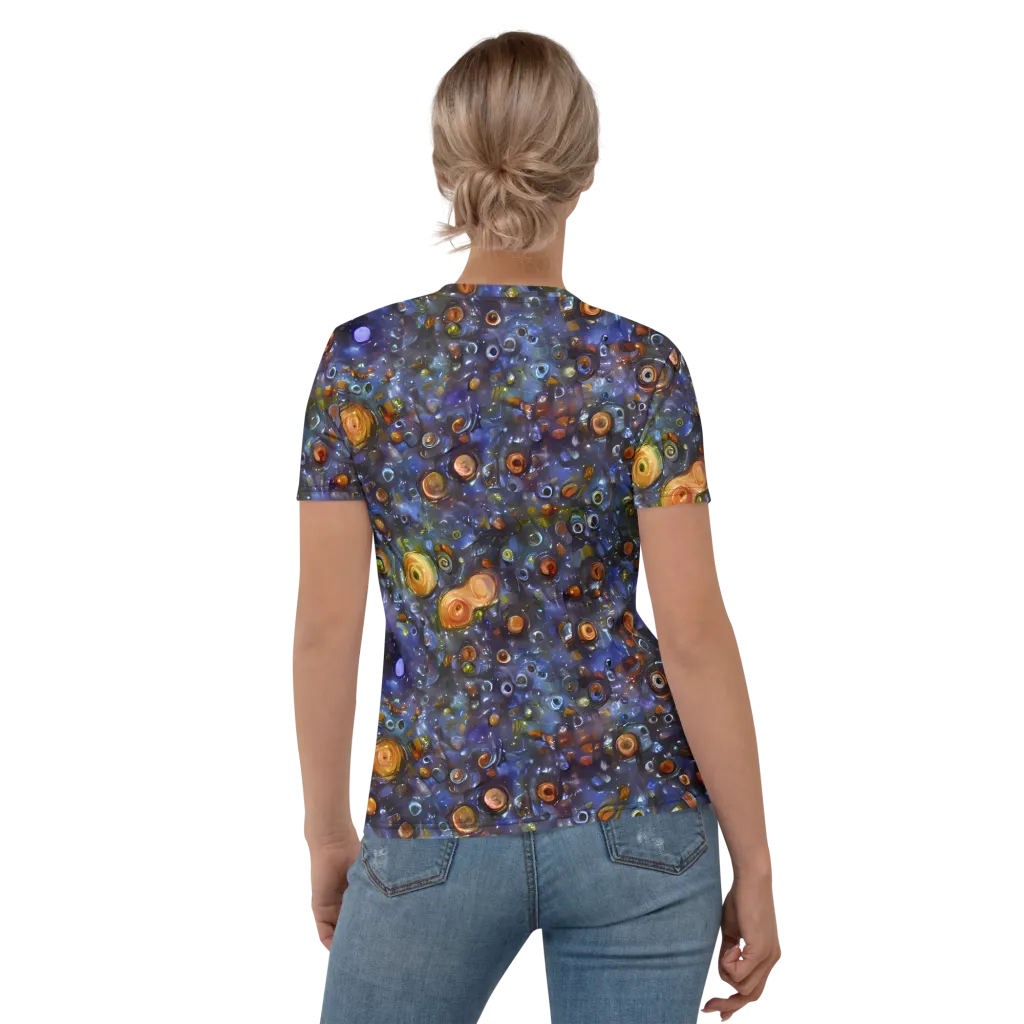 Blue Nebula on Women's Crew Neck T-Shirt — Back