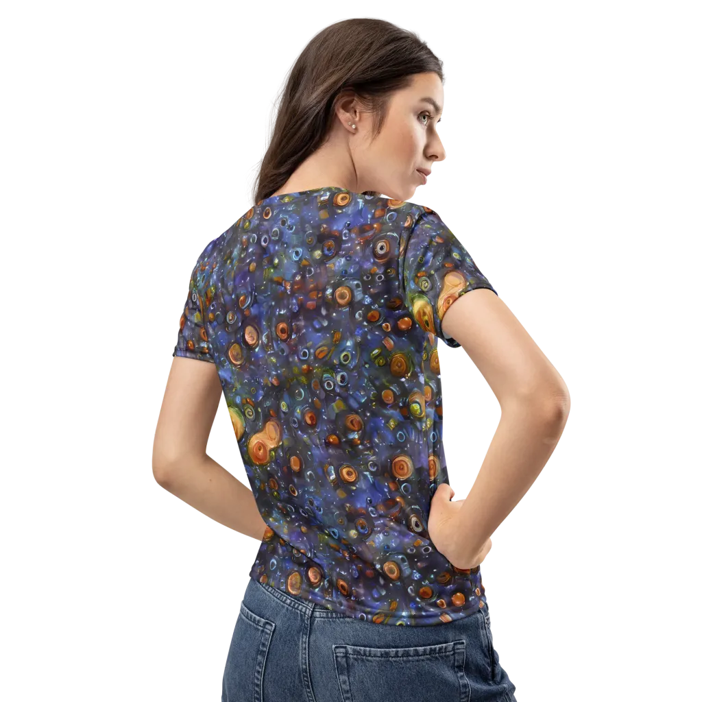 Blue Nebula on Women's Crew Neck T-Shirt — Back