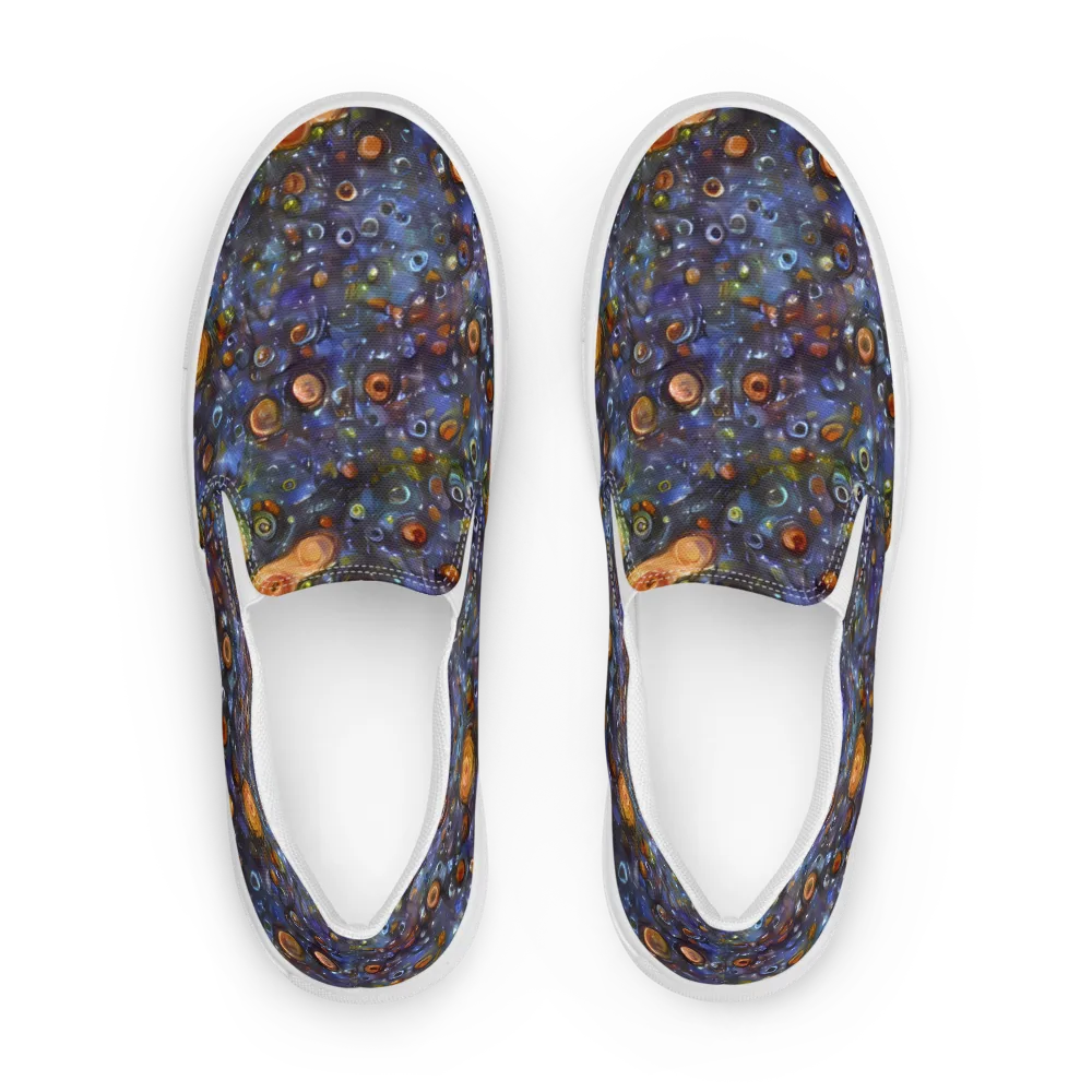 Blue Nebula on Men's Slip-On Canvas Shoes — Front