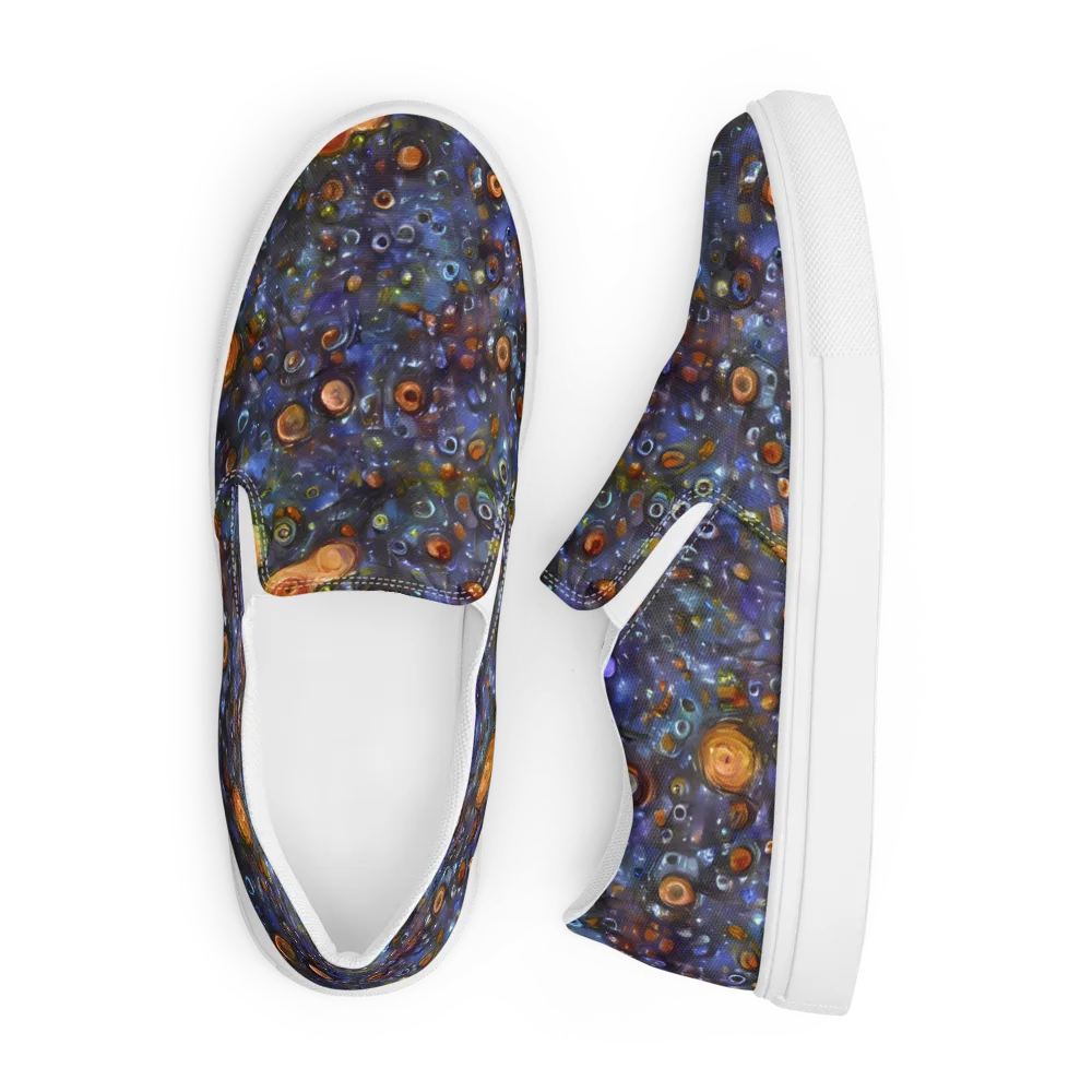 Blue Nebula on Men's Slip-On Canvas Shoes — Front