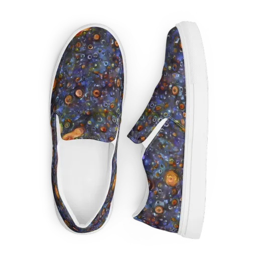 Blue Nebula on a Men's Slip-On Canvas Shoes