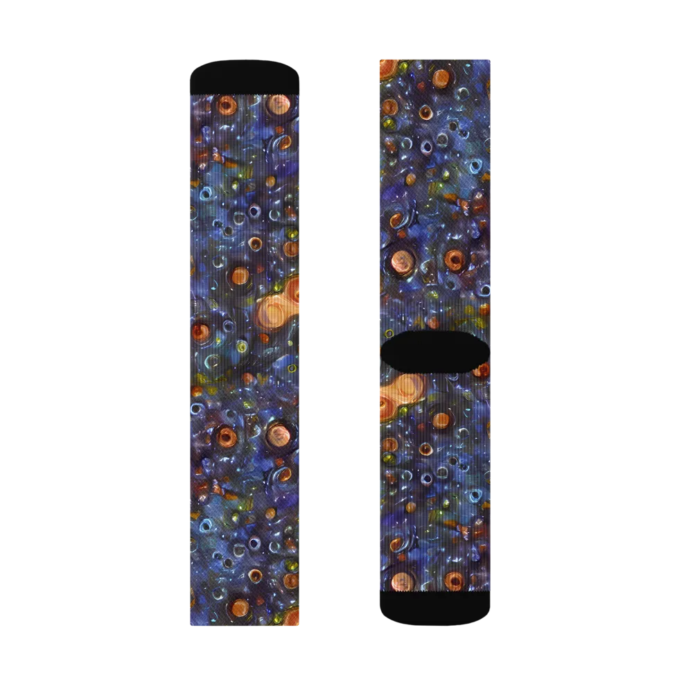 Blue Nebula on Socks — Left Sock