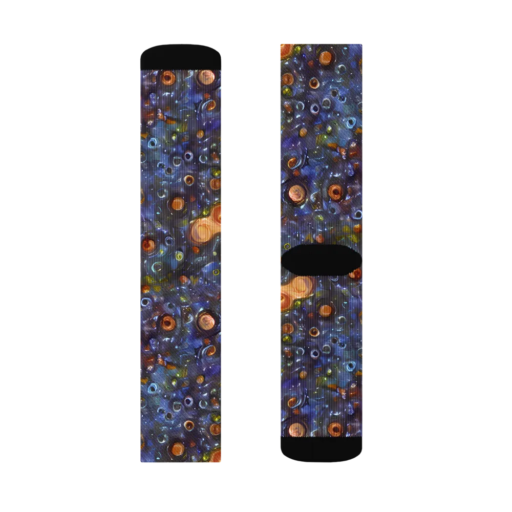 Blue Nebula on Socks — Right Sock