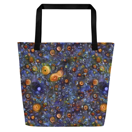 Blue Nebula on a Large Tote Bag W/ Pocket