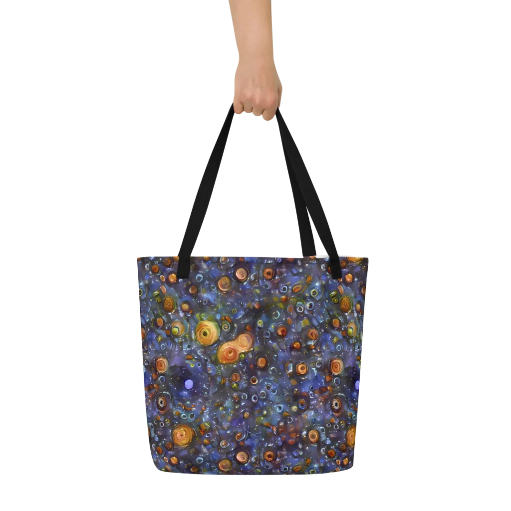 Blue Nebula on Large Tote Bag W/ Pocket — Front