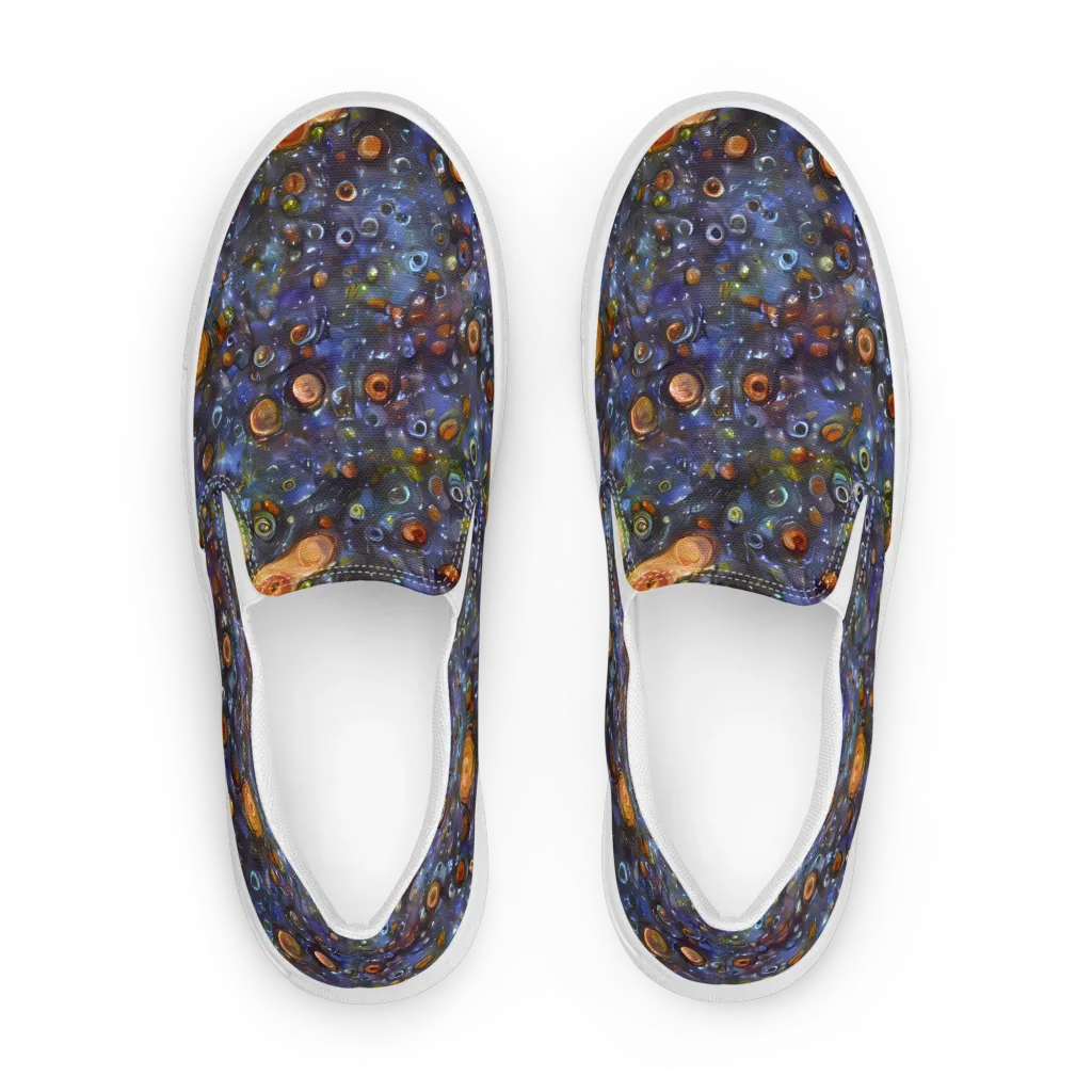 Blue Nebula on Women's Slip-On Canvas Shoes — Front