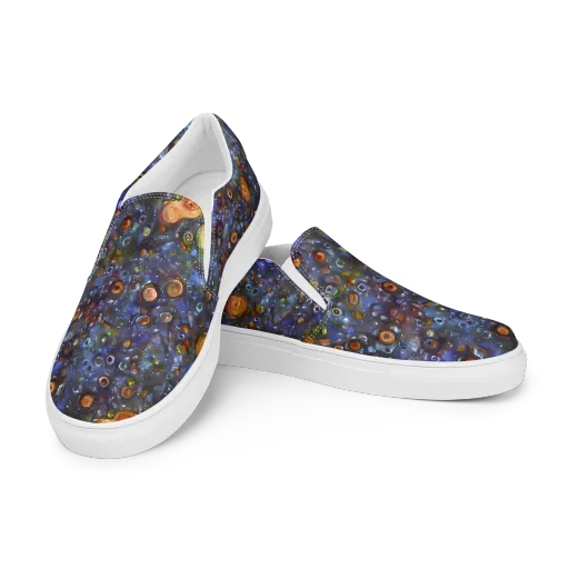 Blue Nebula on a Women's Slip-On Canvas Shoes