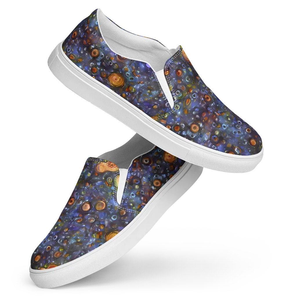 Blue Nebula on Women's Slip-On Canvas Shoes — Front