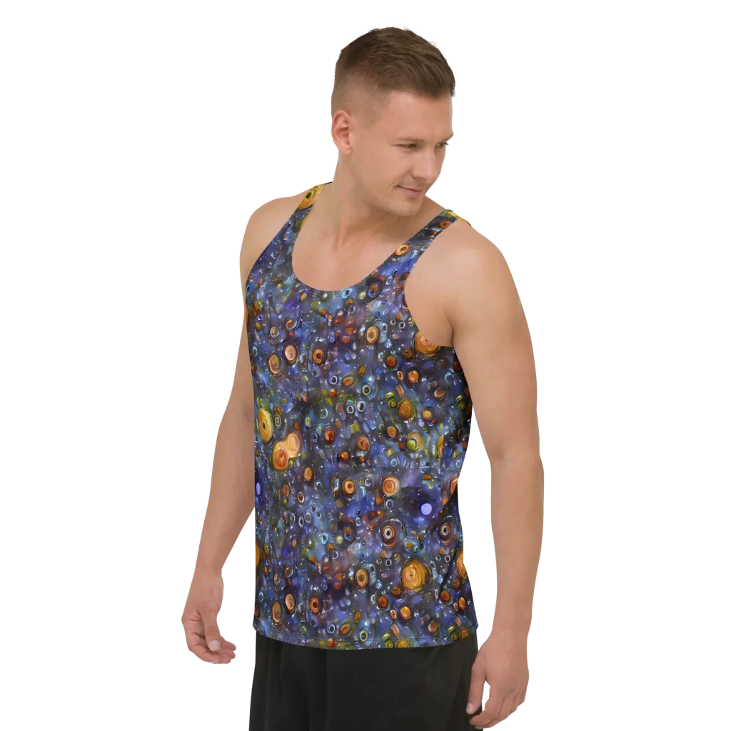 Blue Nebula on Men's Tank Top — Left Front