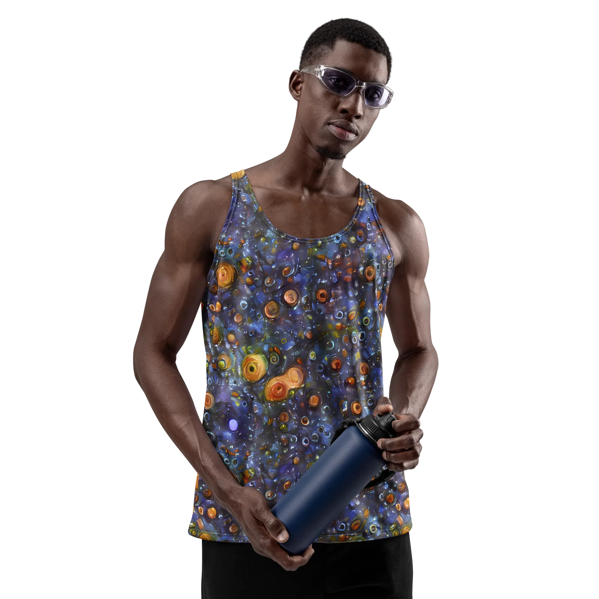 Blue Nebula on Men's Tank Top — Front