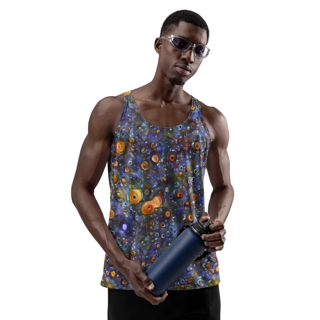 Blue Nebula on Men's Tank Top — Front