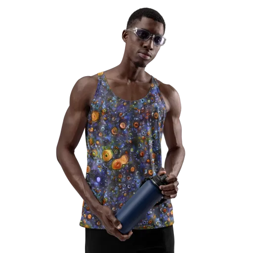 Blue Nebula on a Men's Tank Top