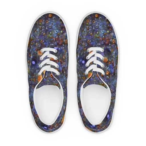 Blue Nebula on a Men's Lace-Up Canvas Shoes
