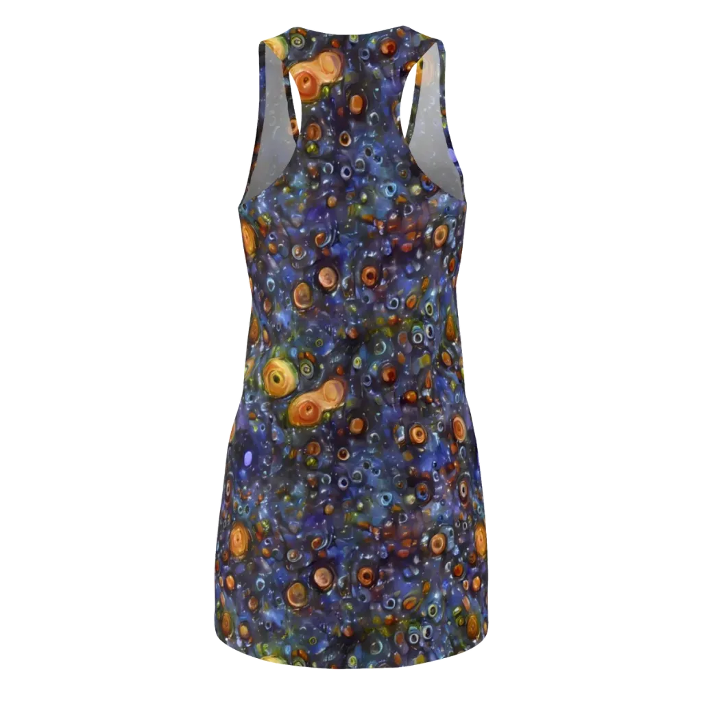 Blue Nebula on Racerback Dress — Back