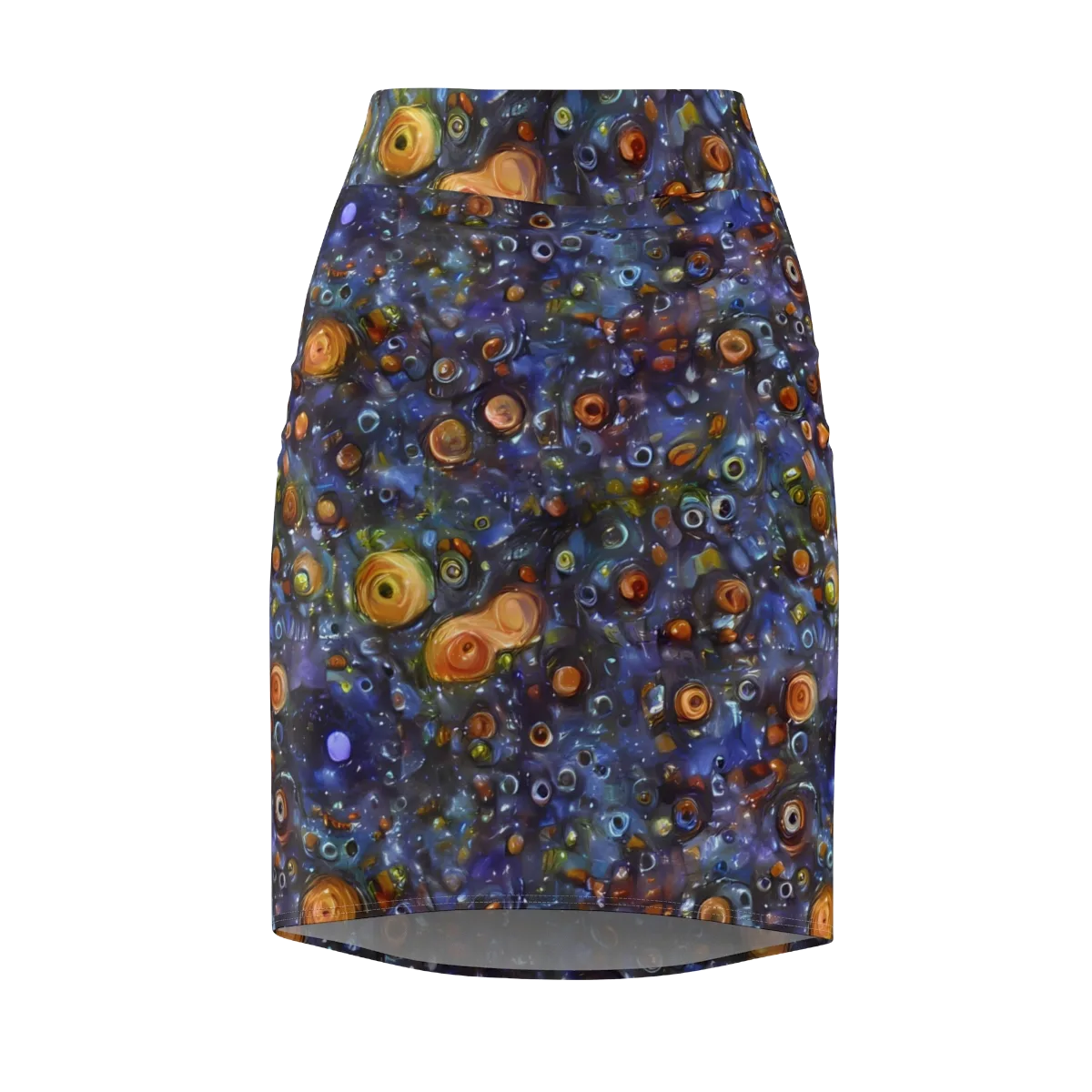 Blue Nebula on Pencil Skirt — Front